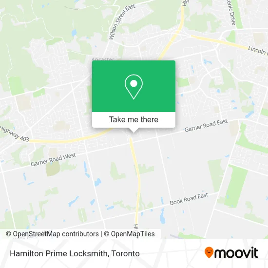 Hamilton Prime Locksmith map