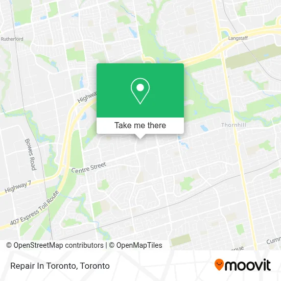 Repair In Toronto map