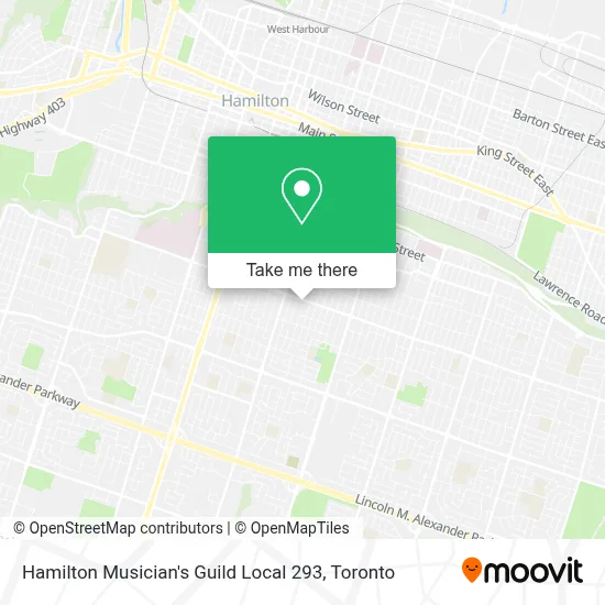 Hamilton Musician's Guild Local 293 map