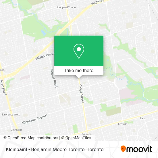 Kleinpaint - Benjamin Moore Toronto map