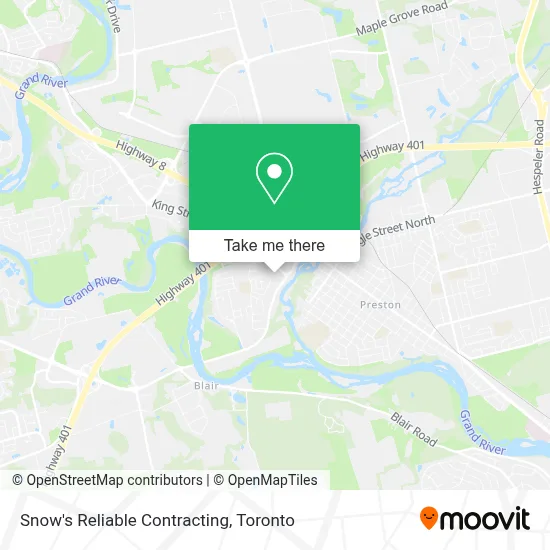 Snow's Reliable Contracting map
