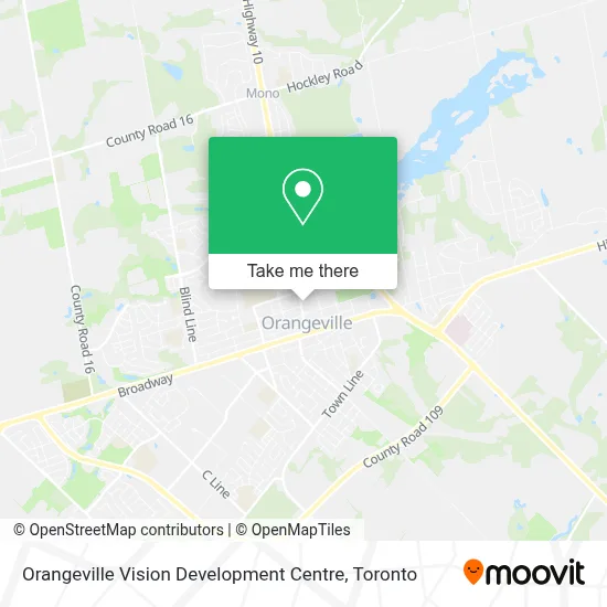Orangeville Vision Development Centre map