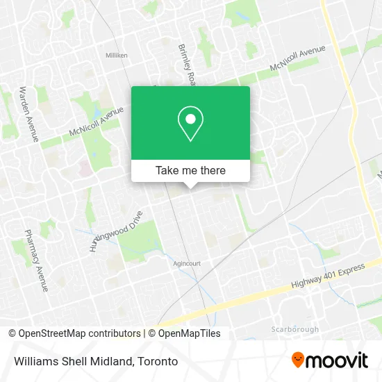 Williams Shell Midland map