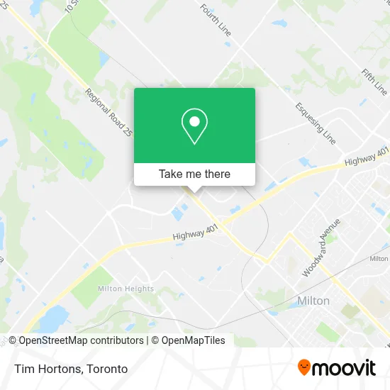 Tim Hortons map
