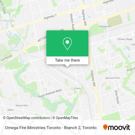 Omega Fire Ministries Toronto - Branch 2 map
