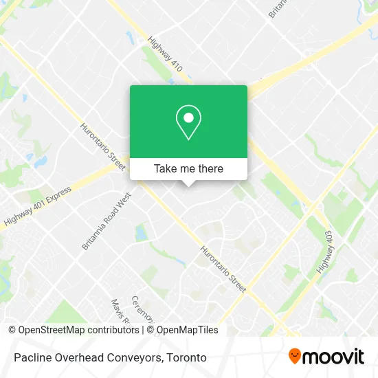 Pacline Overhead Conveyors map