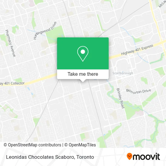 Leonidas Chocolates Scaboro map