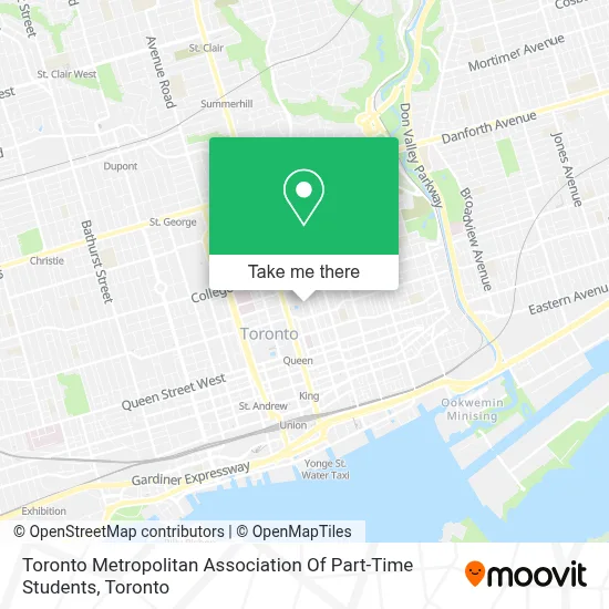 Toronto Metropolitan Association Of Part-Time Students map