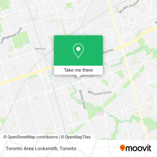 Toronto Area Locksmith map