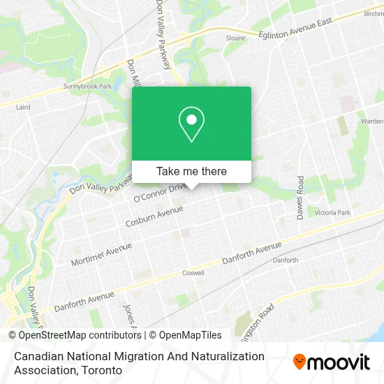 Canadian National Migration And Naturalization Association map