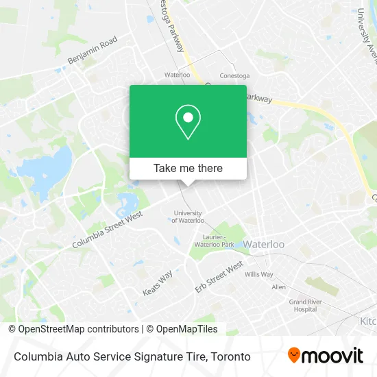 Columbia Auto Service Signature Tire map