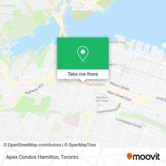 Apex Condos Hamilton map