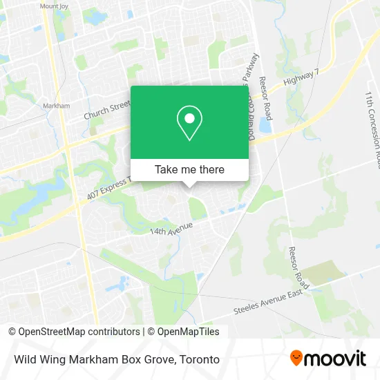 Wild Wing Markham Box Grove map