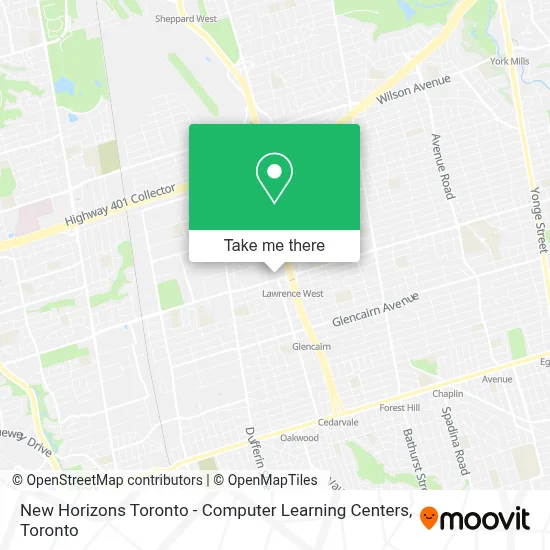 New Horizons Toronto - Computer Learning Centers map