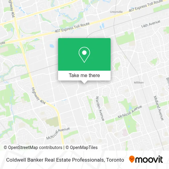 Coldwell Banker Real Estate Professionals map