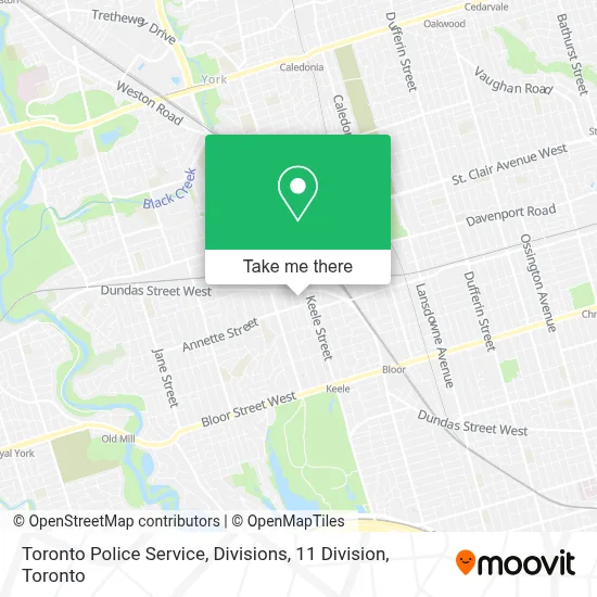 Toronto Police Service, Divisions, 11 Division map
