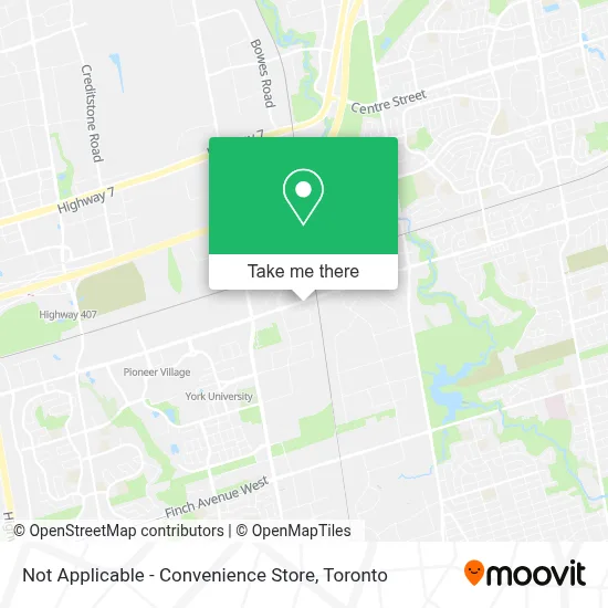 Not Applicable - Convenience Store map