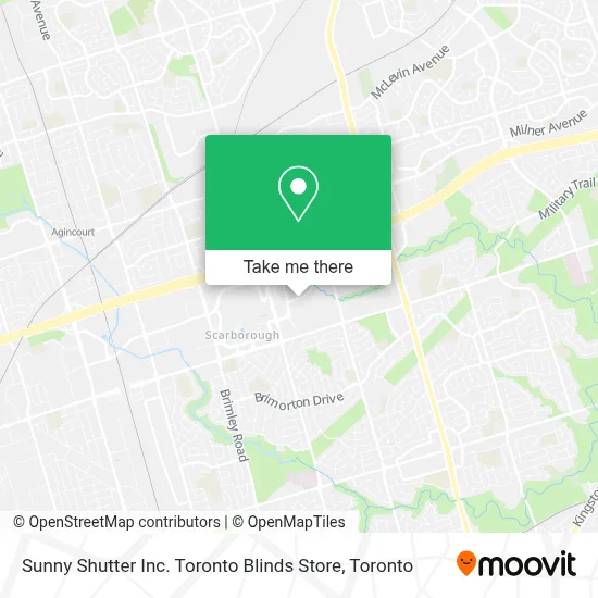 Sunny Shutter Inc. Toronto Blinds Store map