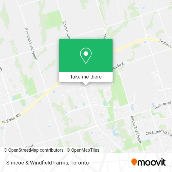 Simcoe & Windfield Farms map
