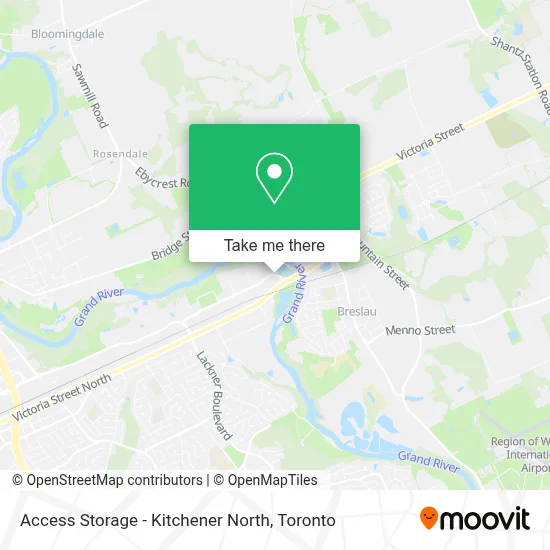 Access Storage - Kitchener North map