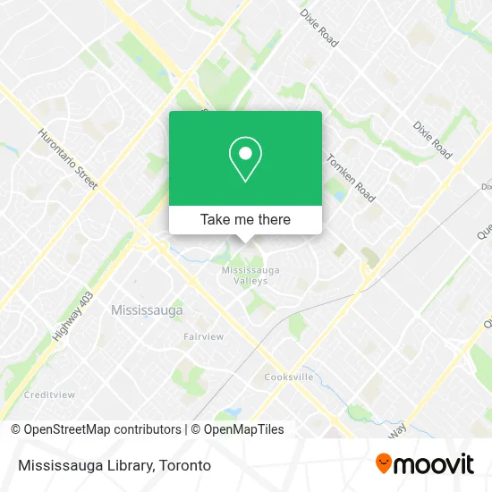 Mississauga Library map