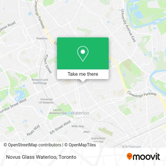 Novus Glass Waterloo map