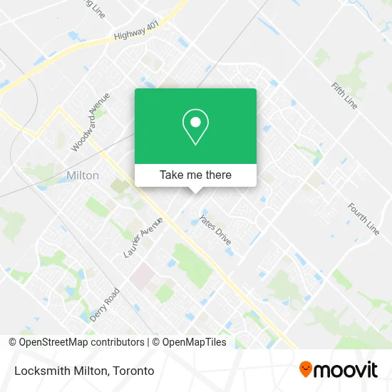 Locksmith Milton map