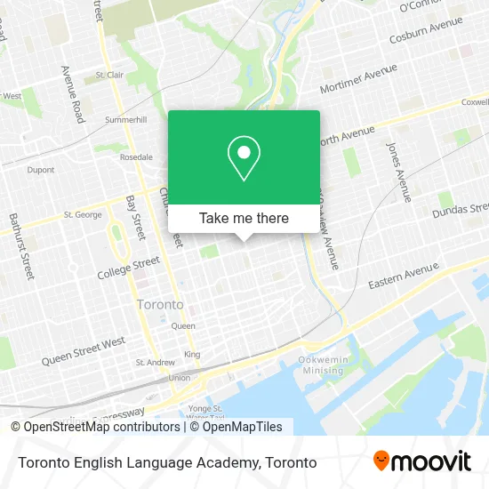 Toronto English Language Academy map