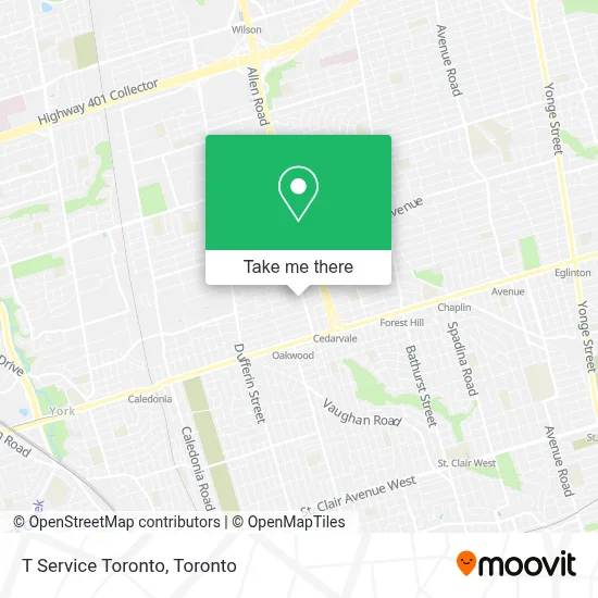 T Service Toronto map