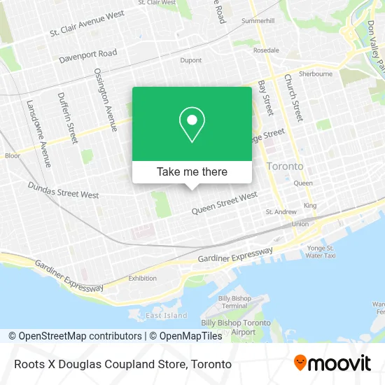 Roots X Douglas Coupland Store map
