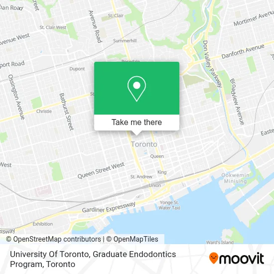 University Of Toronto, Graduate Endodontics Program map
