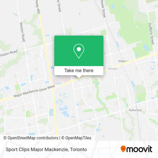 Sport Clips Major Mackenzie map