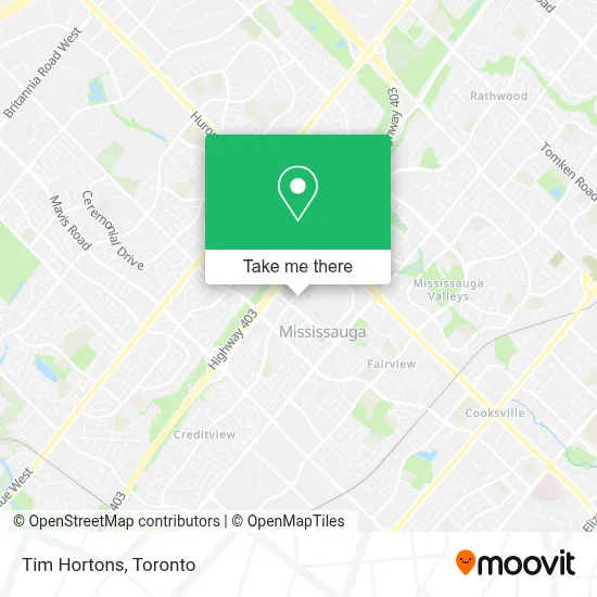 Tim Hortons map