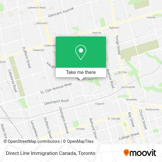 Direct Line Immigration Canada map