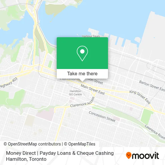 Money Direct | Payday Loans & Cheque Cashing Hamilton map