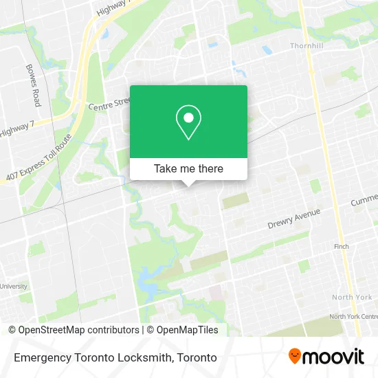 Emergency Toronto Locksmith map