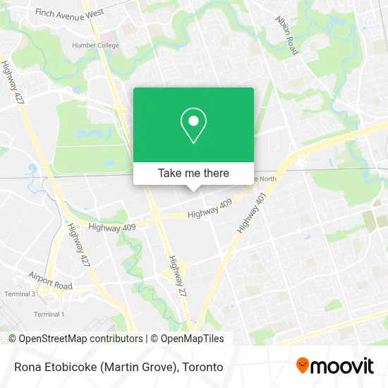 Rona Etobicoke (Martin Grove) map