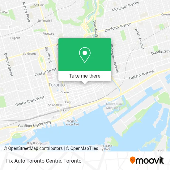 Fix Auto Toronto Centre map
