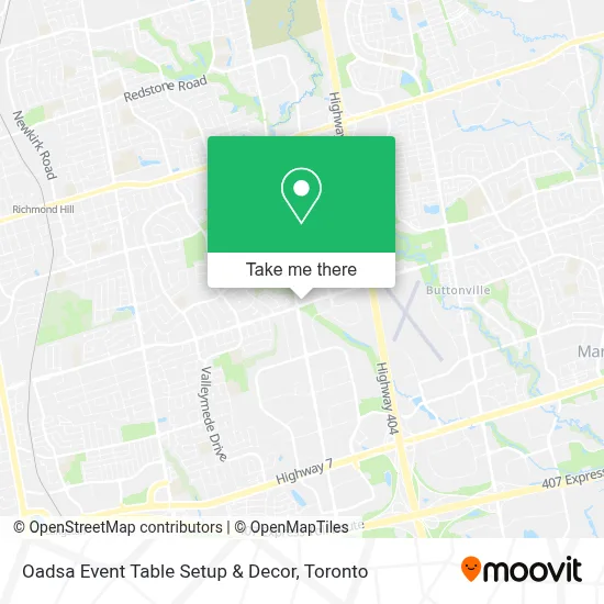 Oadsa Event Table Setup & Decor map