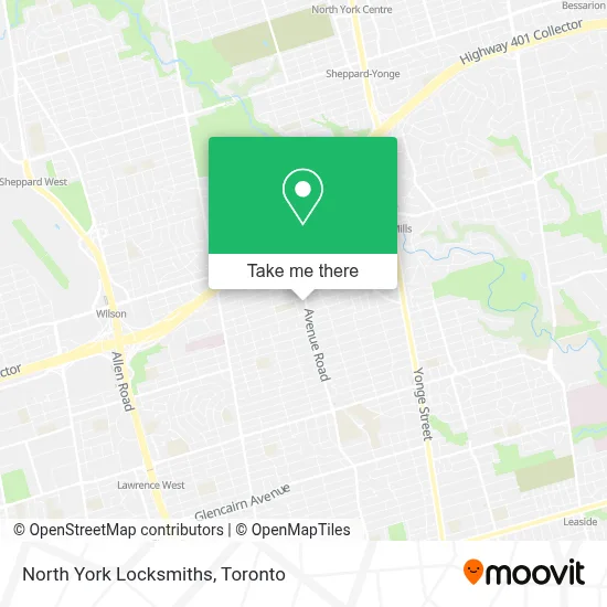North York Locksmiths map