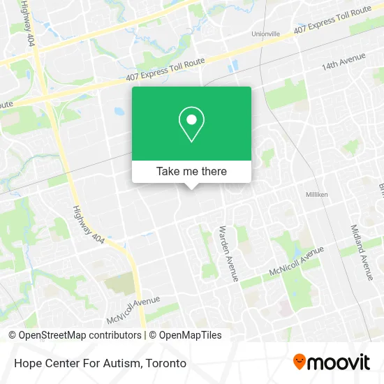 Hope Center For Autism map