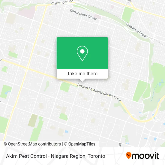 Akim Pest Control - Niagara Region map