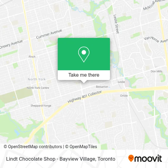 Lindt Chocolate Shop - Bayview Village map