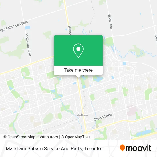 Markham Subaru Service And Parts map