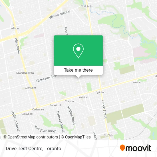 Drive Test Centre map