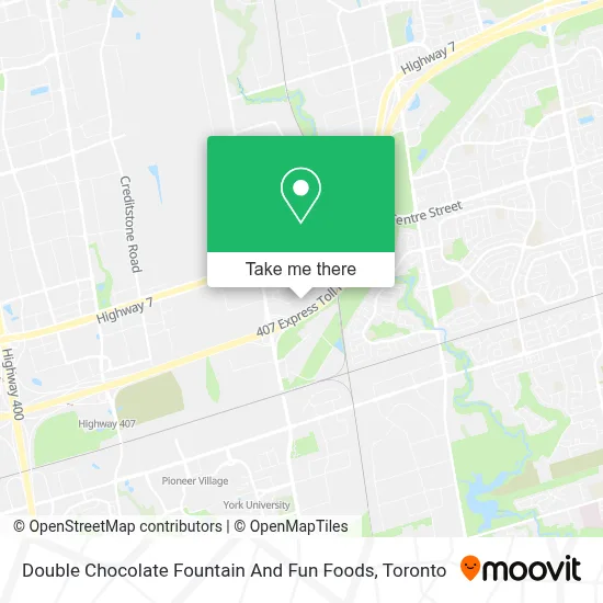 Double Chocolate Fountain And Fun Foods map
