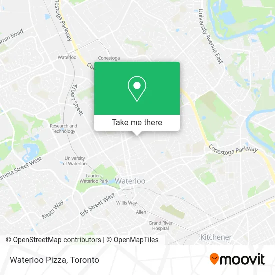 Waterloo Pizza map