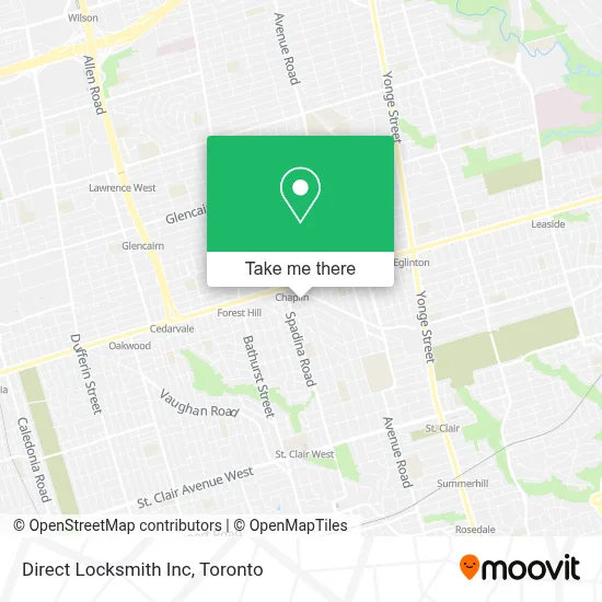 Direct Locksmith Inc map