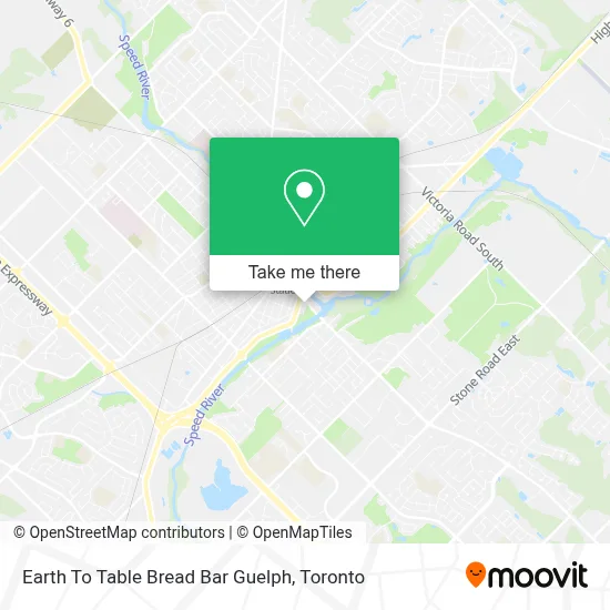 Earth To Table Bread Bar Guelph map