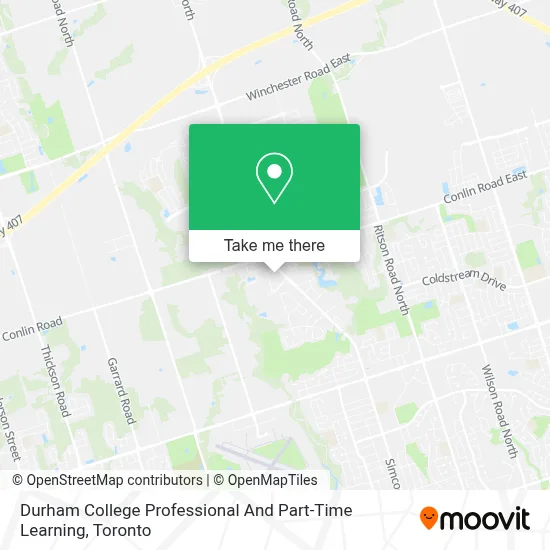 Durham College Professional And Part-Time Learning map